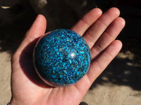 Polished Conglomerate Chrysocolla Spheres  x 2 From Congo - Toprock Gemstones and Minerals
