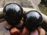 Polished Sparkling Blue Iolite / Water Sapphire Spheres  x 4 From Madagascar - TopRock