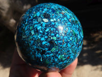 Polished Conglomerate Chrysocolla Spheres  x 2 From Congo - Toprock Gemstones and Minerals