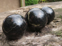Polished Sparkling Blue Iolite / Water Sapphire Spheres  x 4 From Madagascar - TopRock
