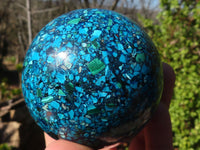 Polished Conglomerate Chrysocolla Spheres  x 2 From Congo - Toprock Gemstones and Minerals