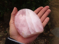 Polished Gemmy Pink Rose Quartz Standing Free Forms x 2 From Madagascar - Toprock Gemstones and Minerals
