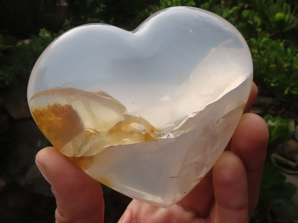 Polished Lovely Girasol Pearl Quartz Hearts & Palm Stones  x 15 From Ambatondrazaka, Madagascar - Toprock Gemstones and Minerals 