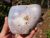 Polished Crystal Centred Agate Geodes  x 3 From Madagascar - Toprock Gemstones and Minerals