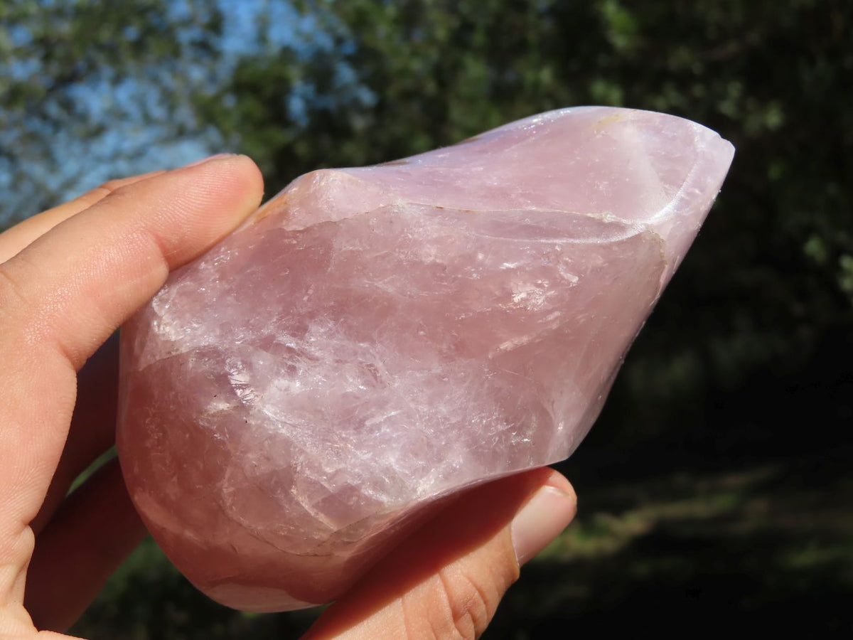 Polished Gemmy Rose Quartz Flames x 3 From Madagascar - TopRock
