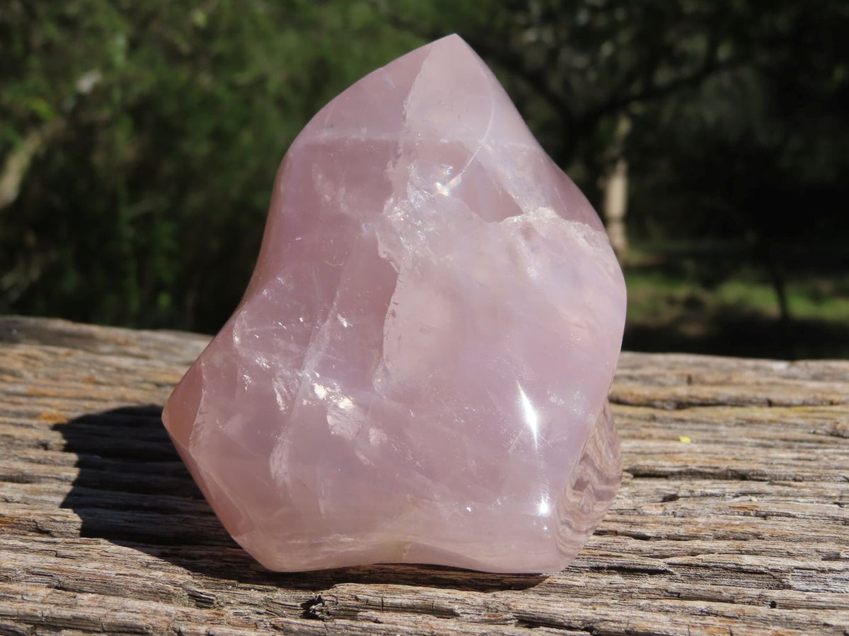 Polished Gemmy Rose Quartz Flames x 3 From Madagascar - TopRock