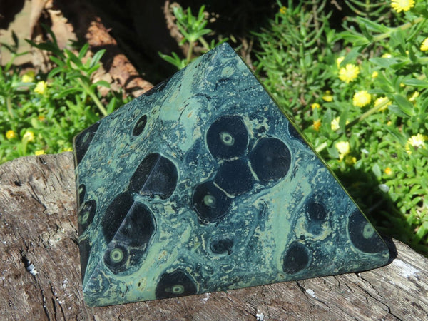 Polished Stromatolite Kombaba Jasper / Nebula Stone Pyramids x 3 From Madagascar - TopRock