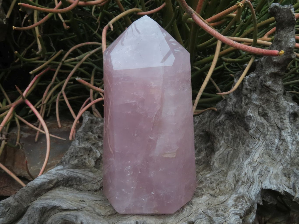 Polished Rose Quartz Crystal Points x 2 From Madagascar - TopRock