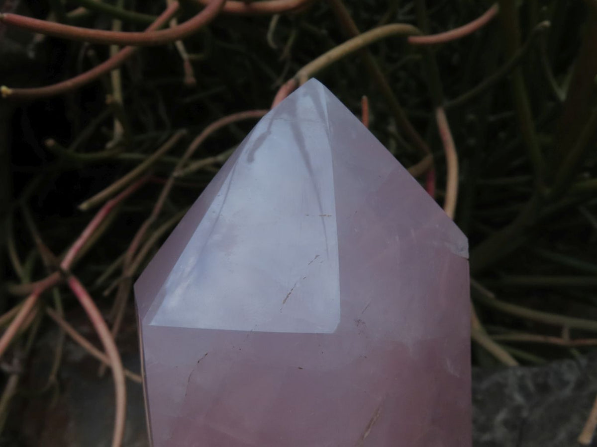 Polished Rose Quartz Crystal Points x 2 From Madagascar - TopRock