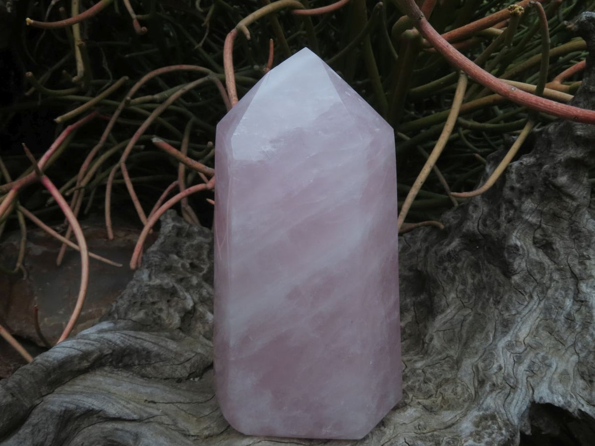 Polished Rose Quartz Crystal Points x 2 From Madagascar - TopRock