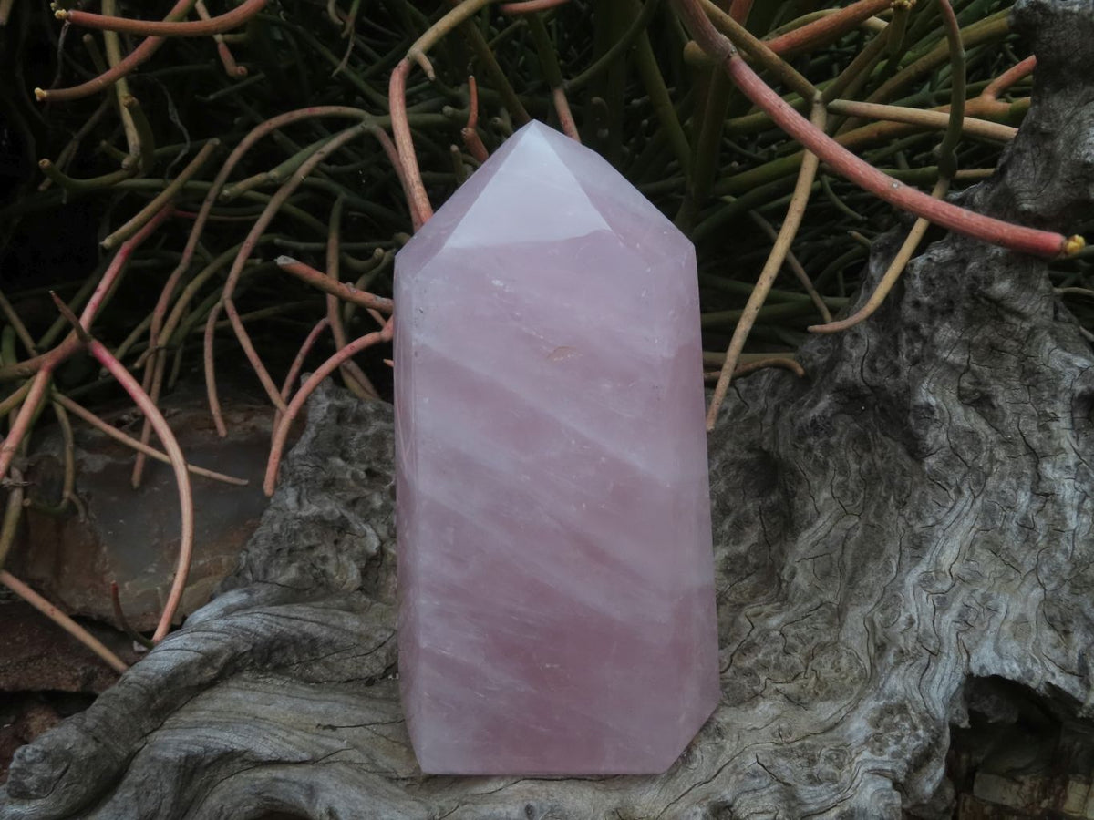Polished Rose Quartz Crystal Points x 2 From Madagascar - TopRock