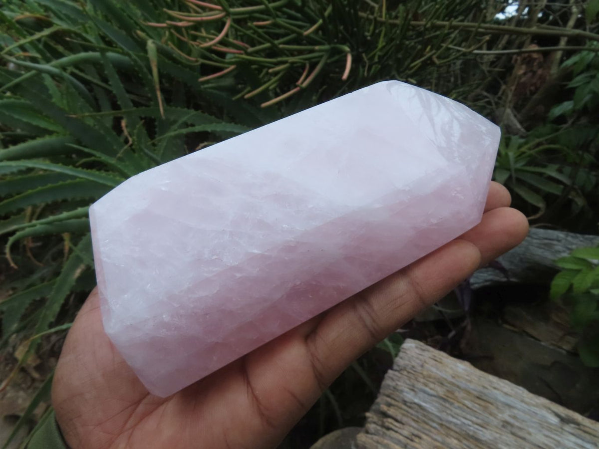 Polished Rose Quartz Crystal Points x 2 From Madagascar - TopRock