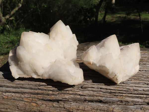 Natural Groovy Large Candle Quartz Crystal Formations x 2 From Madagascar - TopRock