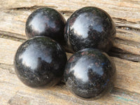 Polished Rare Sparkling Blue Iolite / Water Sapphire Spheres  x 12 From Madagascar - Toprock Gemstones and Minerals