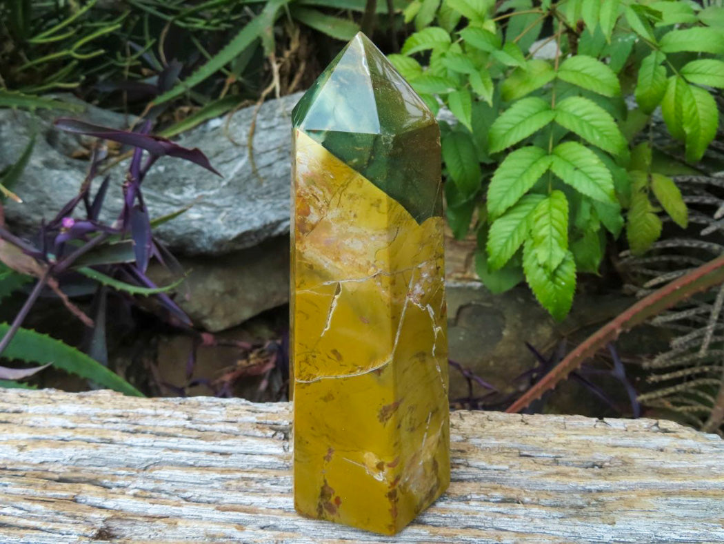 Polished Banded Green Fuchsite & Stromatolite Crystal Points x 2 From Madagascar - TopRock