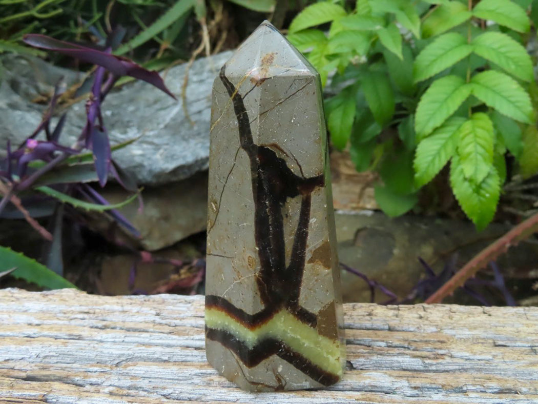 Polished Banded Green Fuchsite & Stromatolite Crystal Points x 2 From Madagascar - TopRock