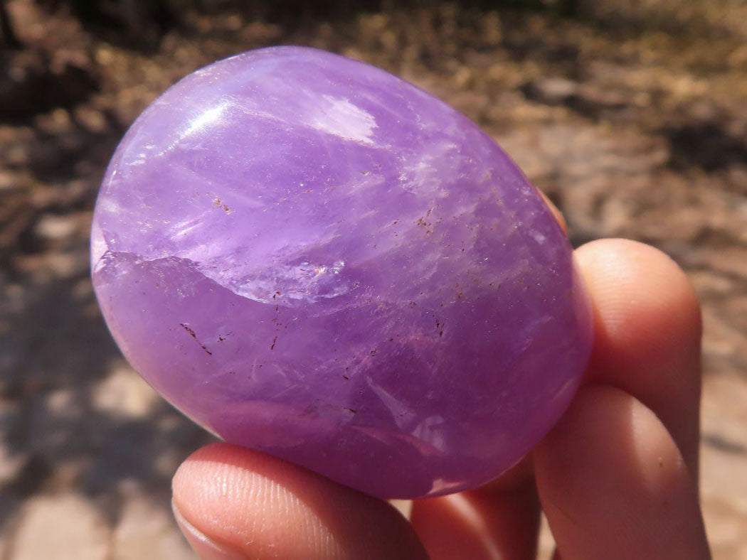 Polished Amethyst Palm Stones With Smokey Patterns x 12 From Madagascar - TopRock