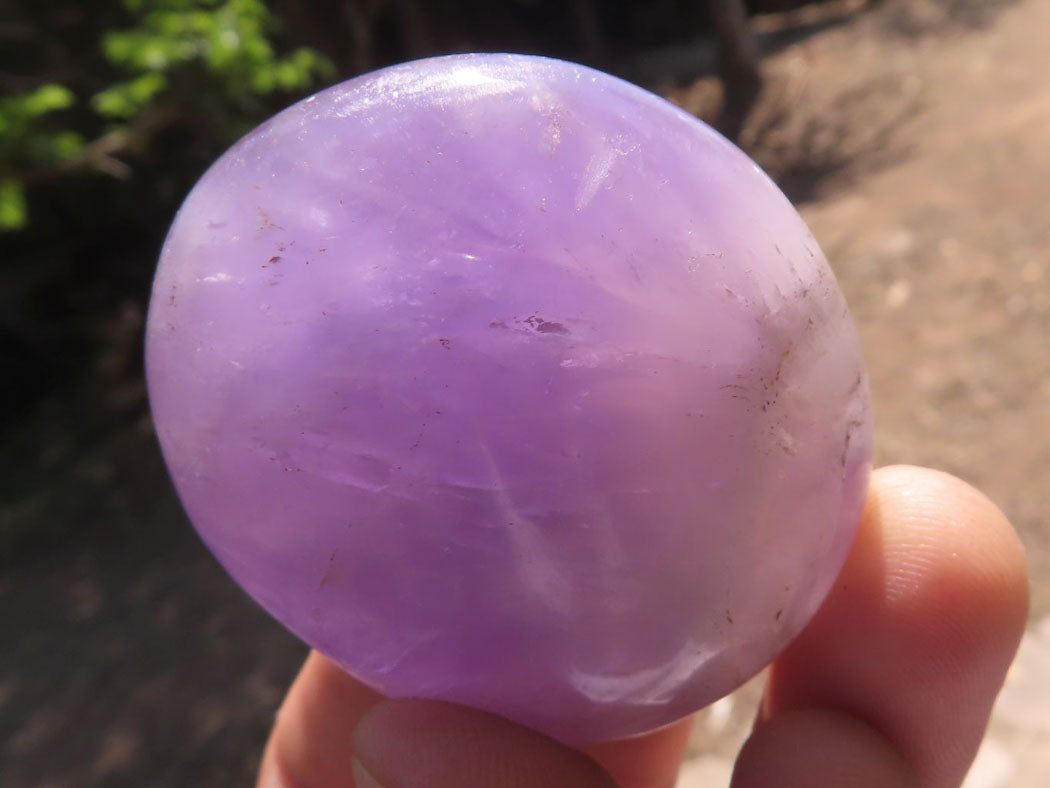 Polished Amethyst Palm Stones With Smokey Patterns x 12 From Madagascar - TopRock