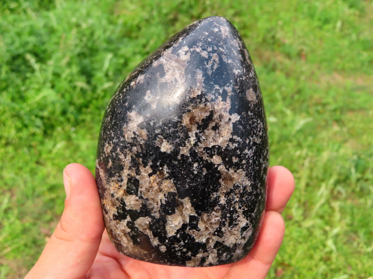 Polished Black Tourmaline In Matrix Standing Free Forms x 3 From Madagascar - TopRock