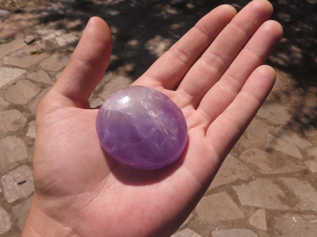 Polished Amethyst Palm Stones With Smokey Patterns x 12 From Madagascar - TopRock