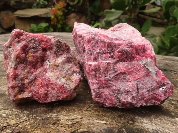 Natural Rough Rhodonite Specimens x 6 From Zimbabwe - TopRock