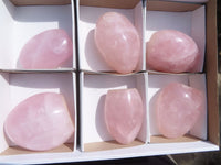 Polished Rose Quartz Standing Free Forms x 6 From Antsirabe, Madagascar - Toprock Gemstones and Minerals