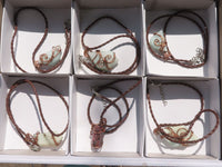 Polished Mixed Jewellery With Copper Art Wire Wrap Pendants x 6 From Congo - TopRock