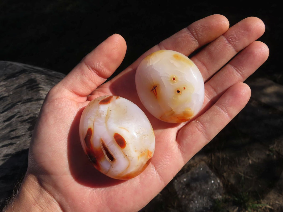 Polished Carnelian Gallets With Natural Vugs & Crystalline Features x 20 From Madagascar - TopRock