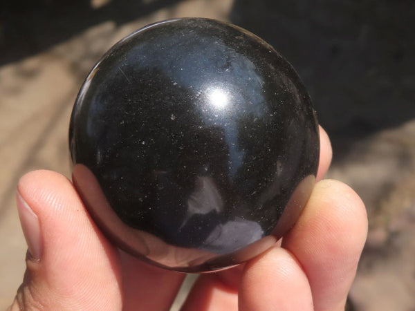 Polished Black Basalt Spheres  x 6 From Madagascar - TopRock
