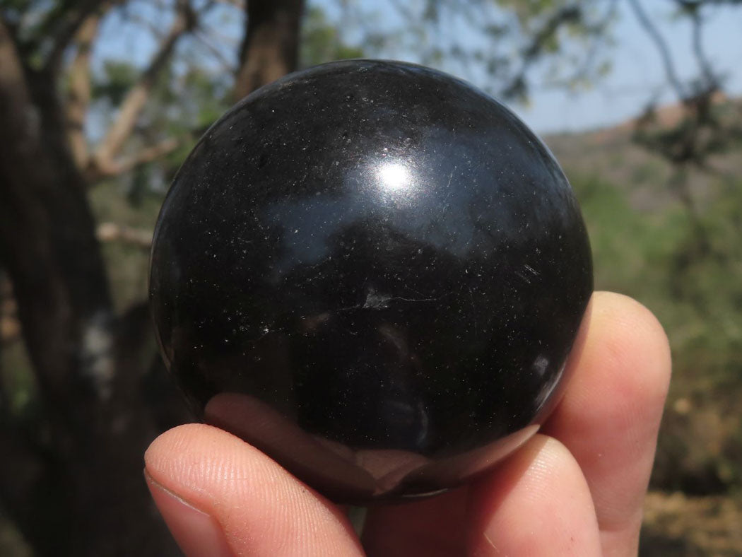 Polished Black Basalt Spheres x 6 From Madagascar - TopRock