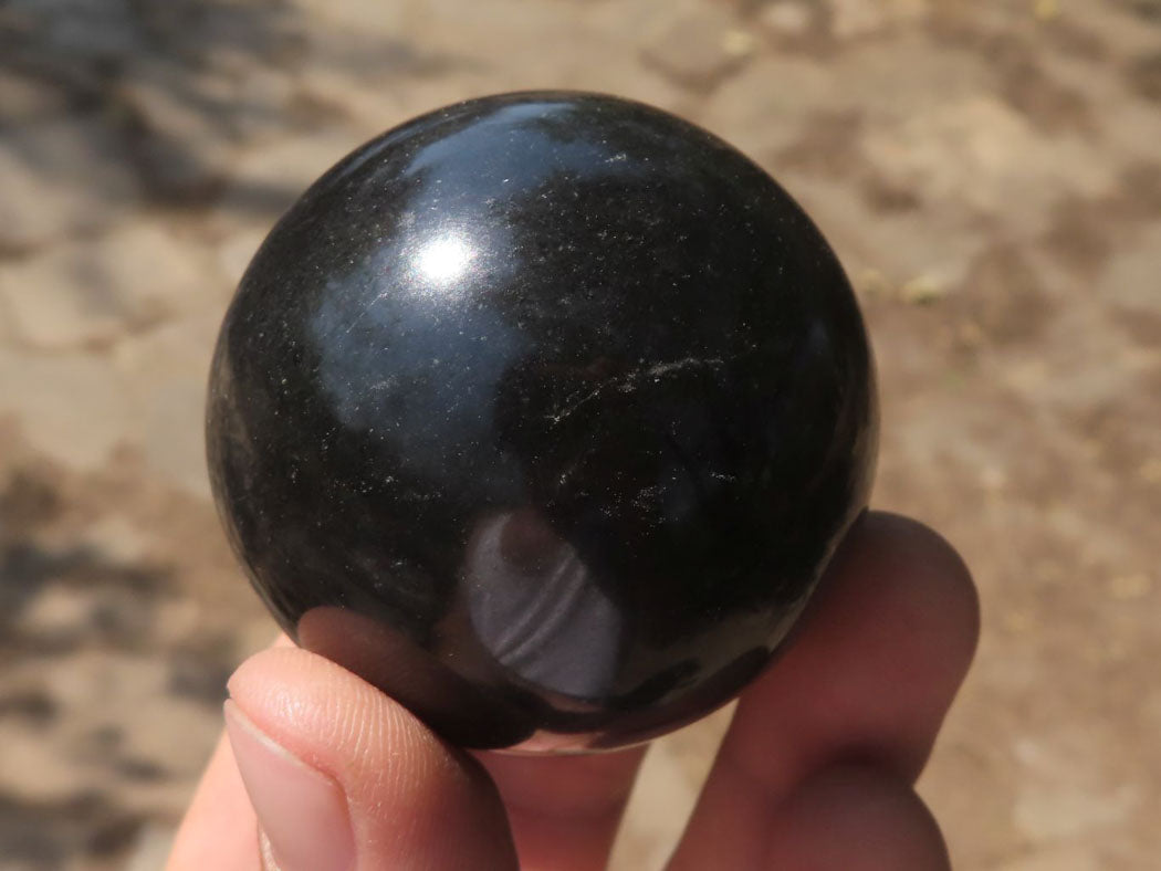 Polished Black Basalt Spheres x 6 From Madagascar - TopRock