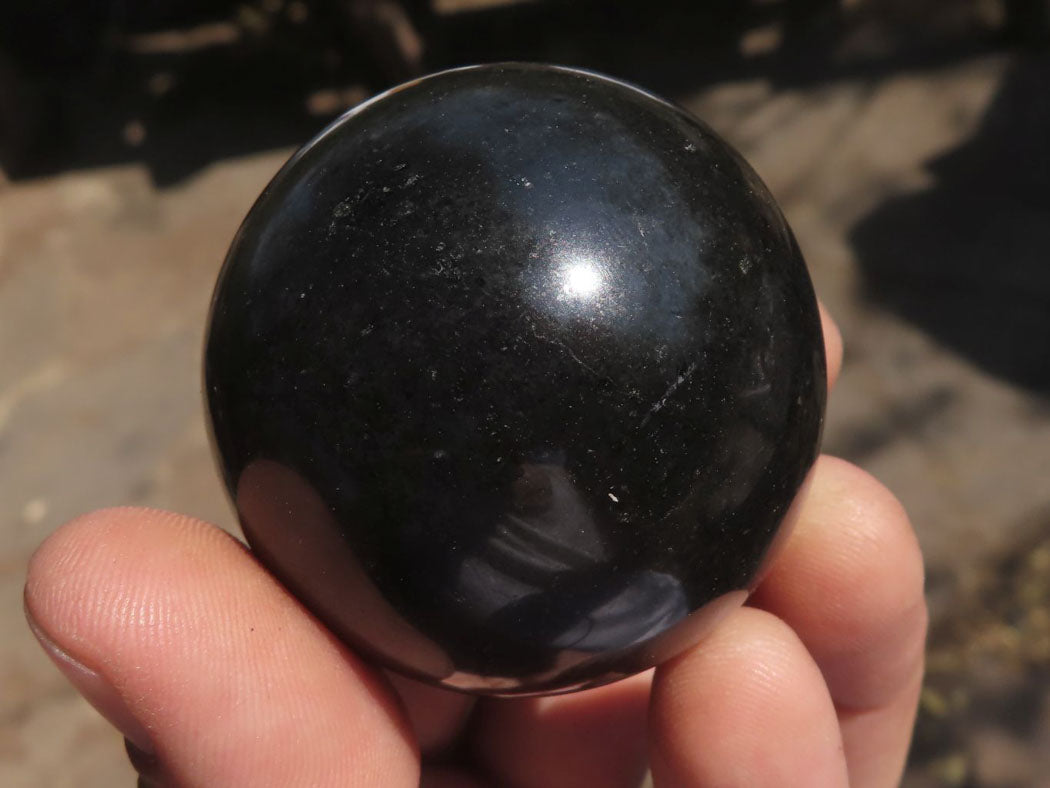 Polished Black Basalt Spheres x 6 From Madagascar - TopRock