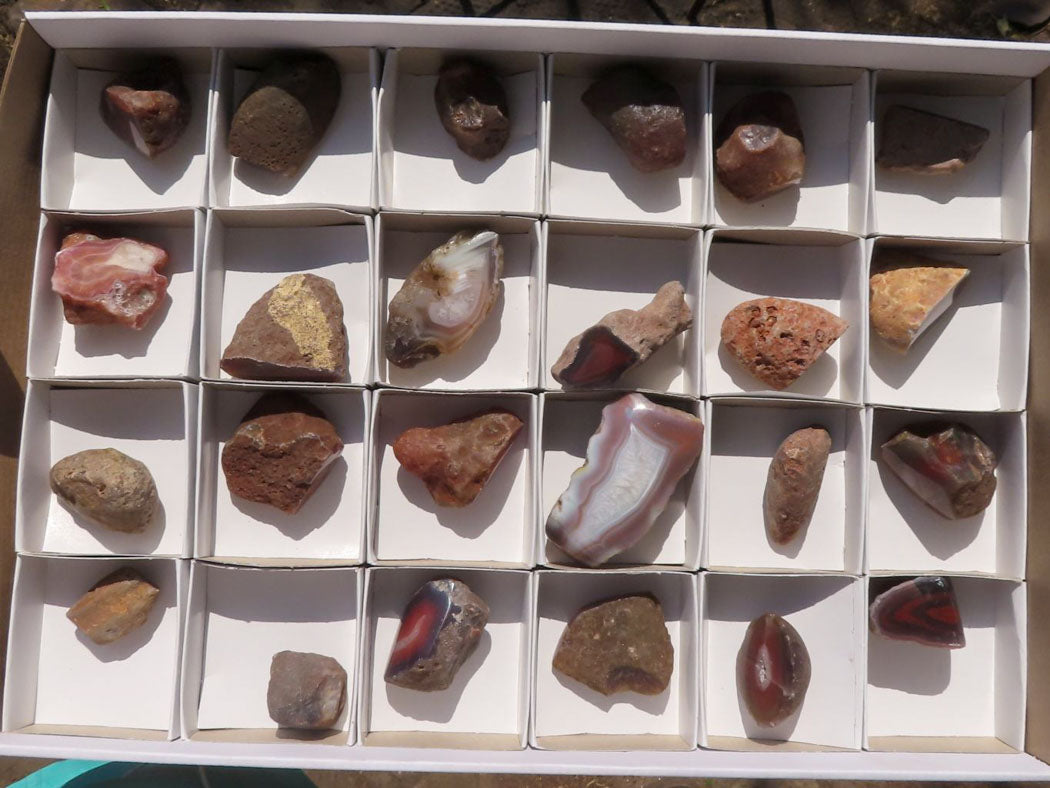 Polished One Side Polished River Agate Nodules x 24 From Zimbabwe - TopRock