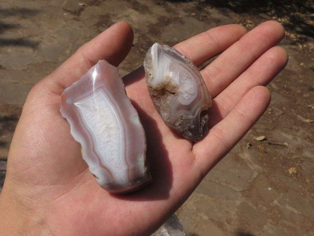 Polished One Side Polished River Agate Nodules x 24 From Zimbabwe - TopRock