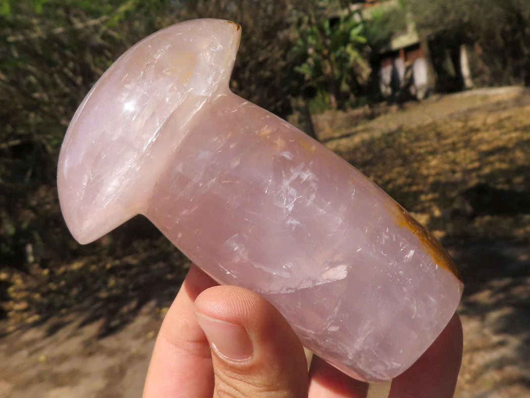 Polished Large Gemmy Pink Rose Quartz Mushrooms x 4 From Madagascar - TopRock