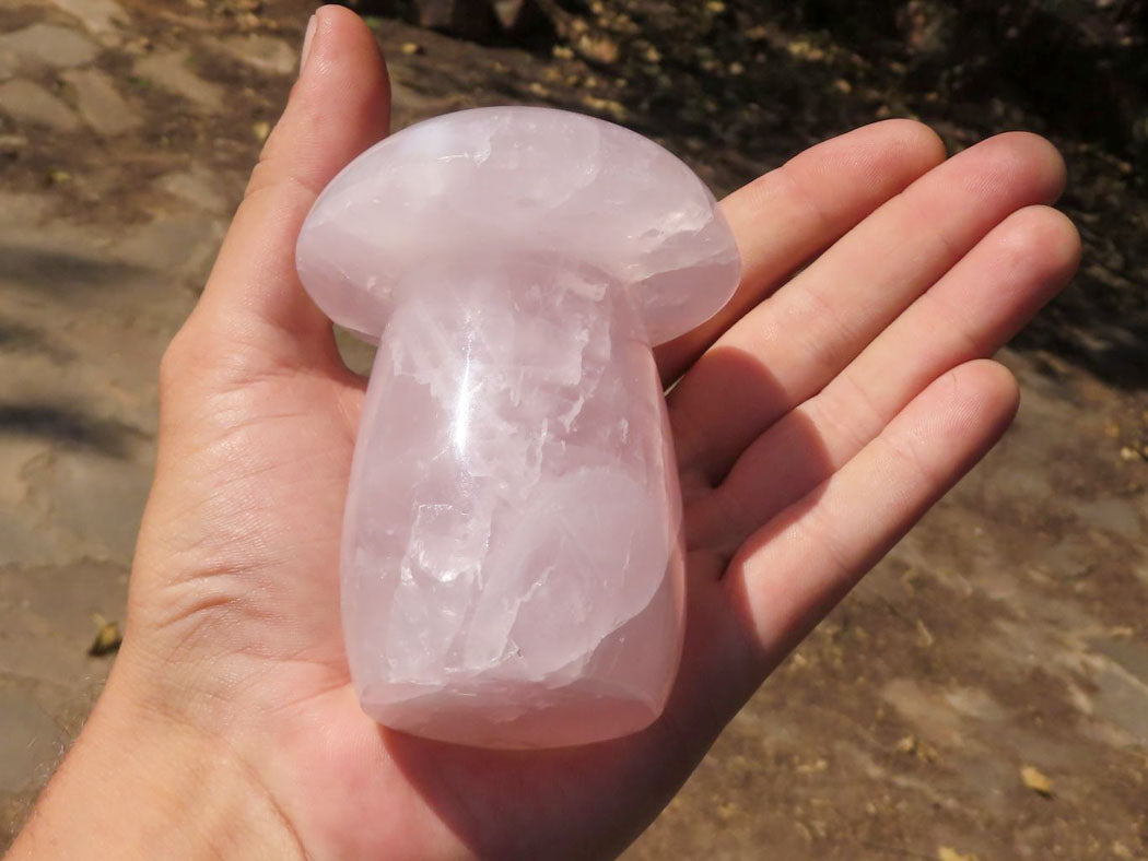 Polished Large Gemmy Pink Rose Quartz Mushrooms x 4 From Madagascar - TopRock