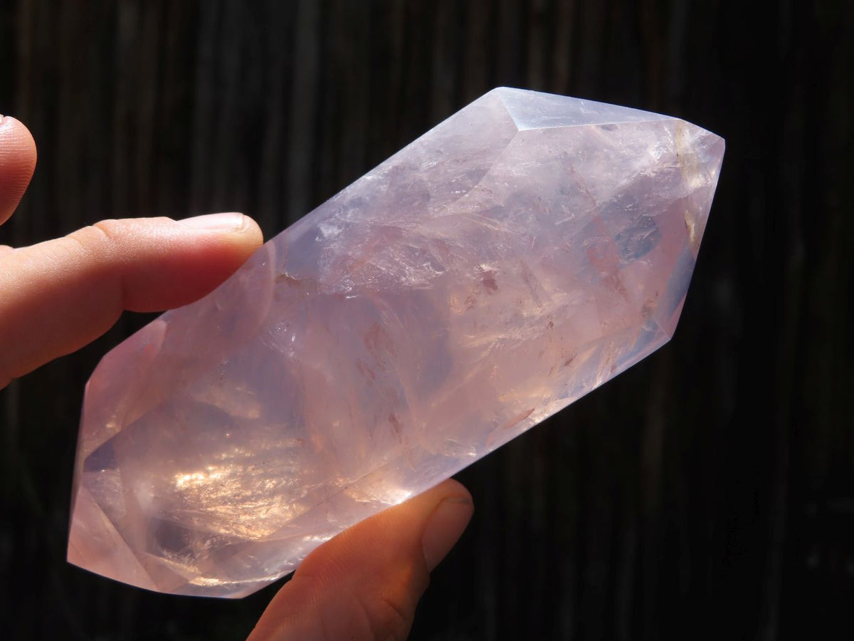 Polished Gemmy Double Terminated Rose Quartz Crystals x 4 From Ambatondrazaka, Madagascar - TopRock