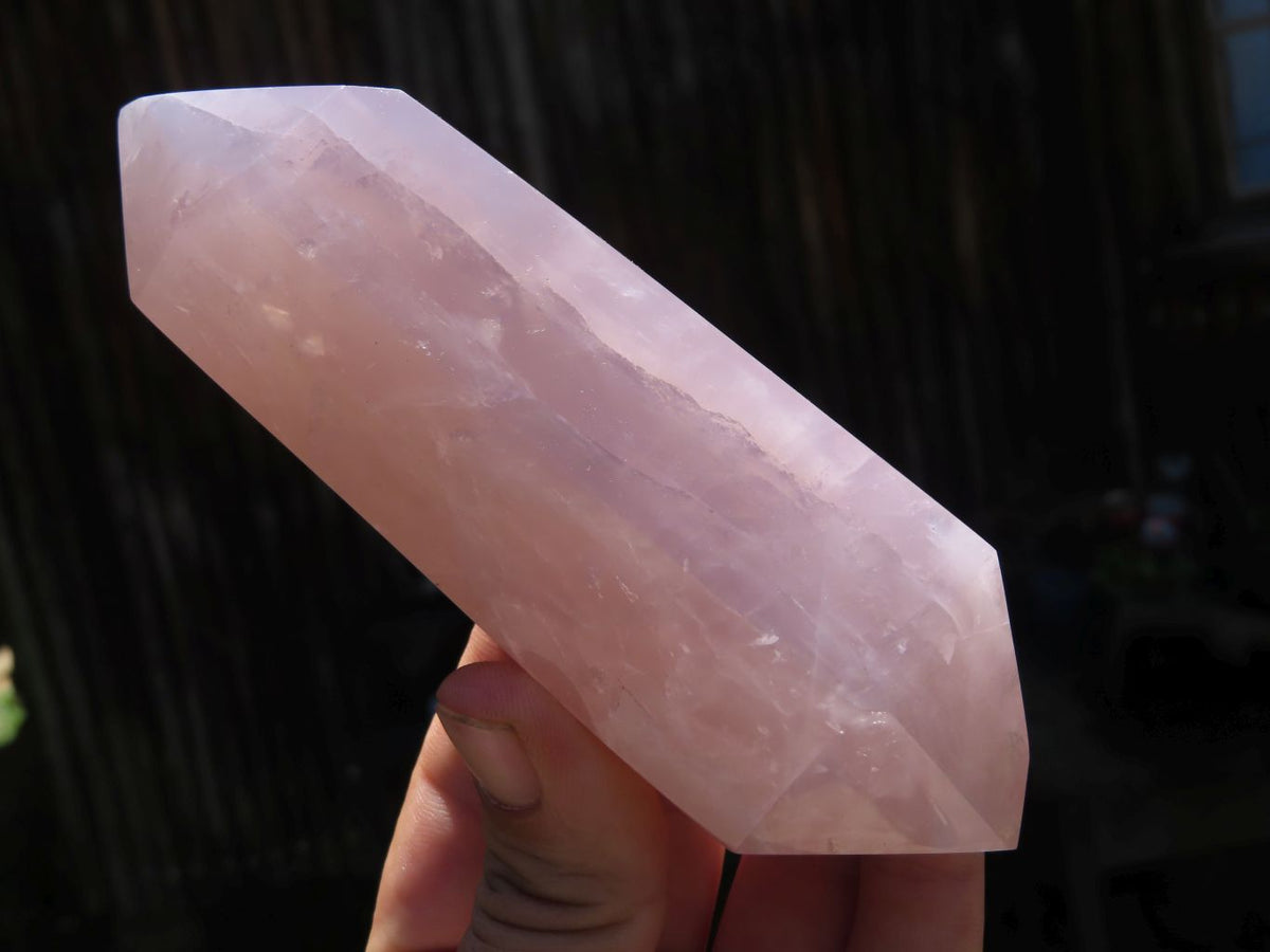 Polished Gemmy Double Terminated Rose Quartz Crystals x 4 From Ambatondrazaka, Madagascar - TopRock