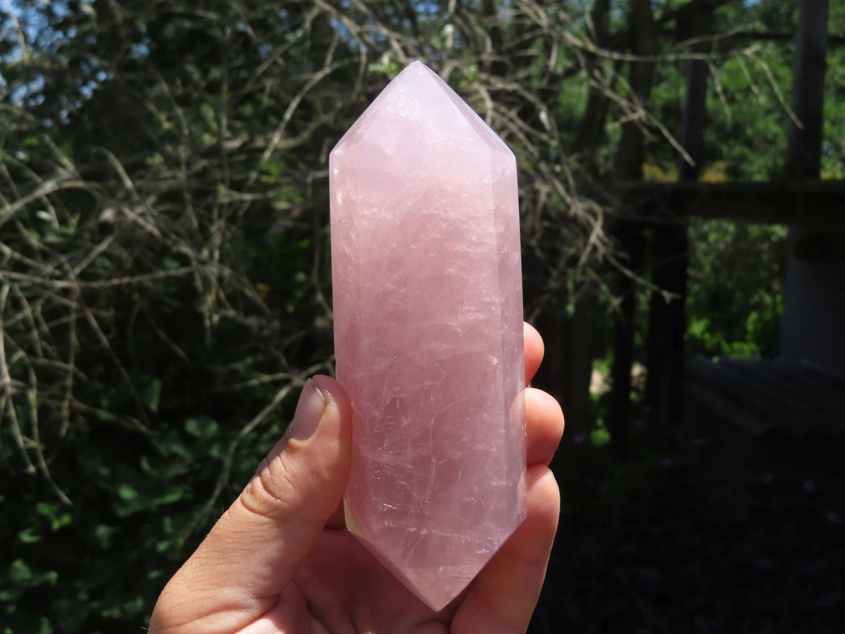Polished Gemmy Double Terminated Rose Quartz Crystals x 4 From Ambatondrazaka, Madagascar - TopRock