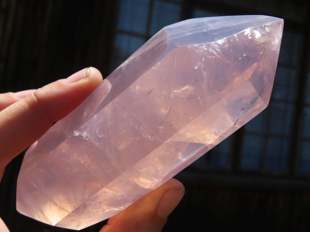 Polished Gemmy Double Terminated Rose Quartz Crystals x 4 From Ambatondrazaka, Madagascar - TopRock