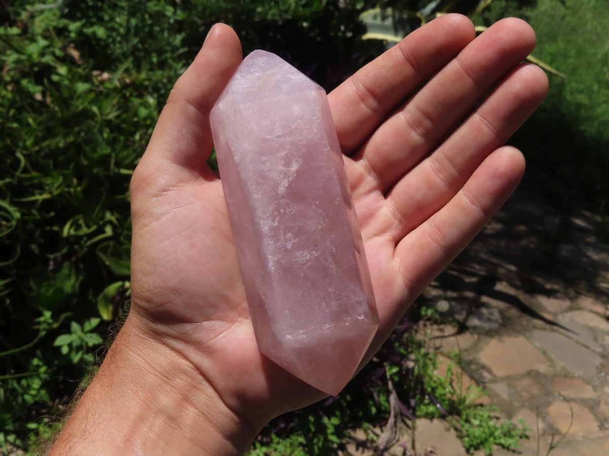 Polished Gemmy Double Terminated Rose Quartz Crystals x 4 From Ambatondrazaka, Madagascar - TopRock