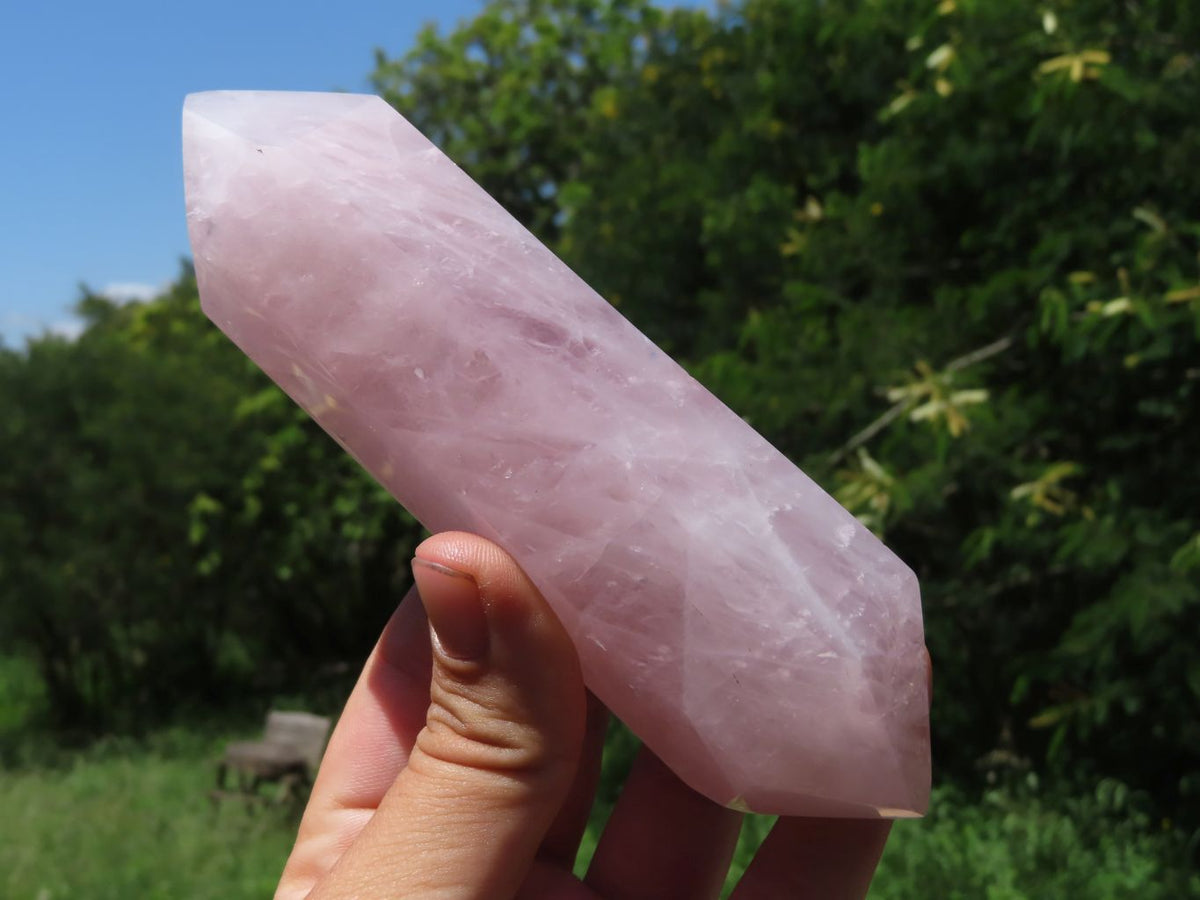 Polished Gemmy Double Terminated Rose Quartz Crystals x 4 From Ambatondrazaka, Madagascar - TopRock