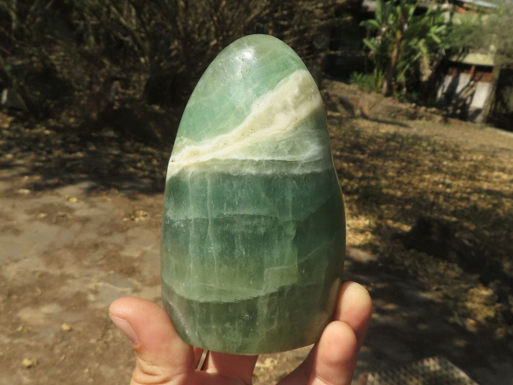 Polished Emerald Green Fluorite Standing Free Forms x 4 From Madagascar - TopRock