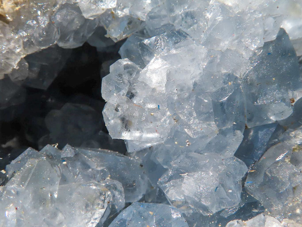Polished Blue Crystalline Celestite Crystal Eggs x 3 From Sakoany, Madagascar - TopRock
