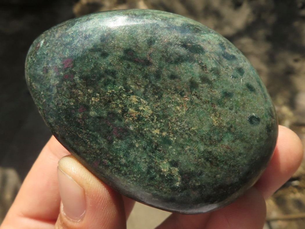 Polished Rare Fluorescent Green Verdite Ruby Corundum Free Forms x 4 From Zimbabwe - TopRock