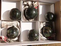 Polished Small Labradorite Spheres  x 6 From Tulear, Madagascar - Toprock Gemstones and Minerals