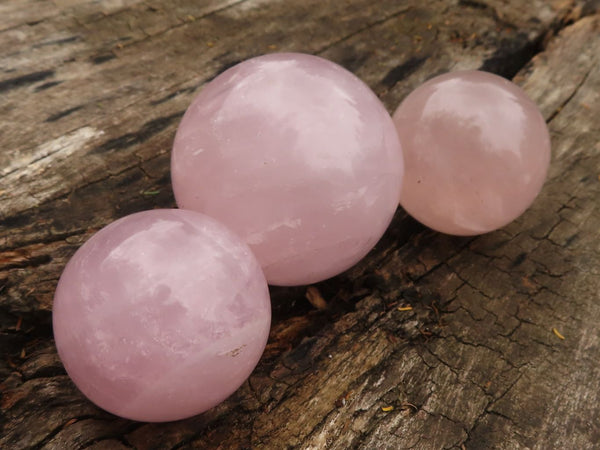 Polished Gemmy Pink Rose Quartz Spheres  x 6 From Ambatondrazaka, Madagascar - TopRock