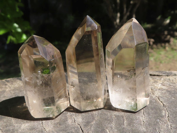 Polished Mini Clear Smokey Phantom Quartz Crystals  x 35 From Madagascar - TopRock