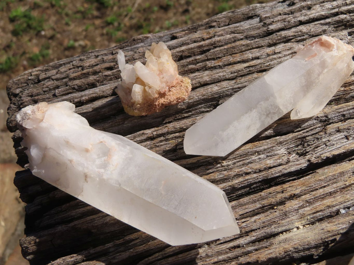 Natural Selected Optic to Frosted Quartz Clusters/Crystals x 11 From Madagascar - TopRock