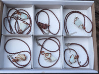 Polished Mixed Copper Wire Wrapped Jewellery Pendants x 7 From Congo - TopRock